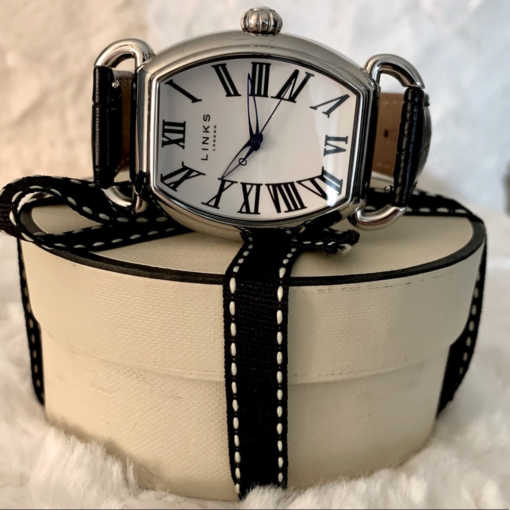 Ladies Links Of London Driver Watch - Black Leather Band